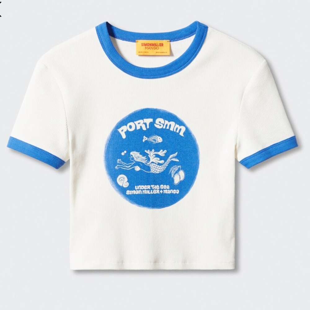 [Mango x Simon Miller] Printed Cropped T-shirt